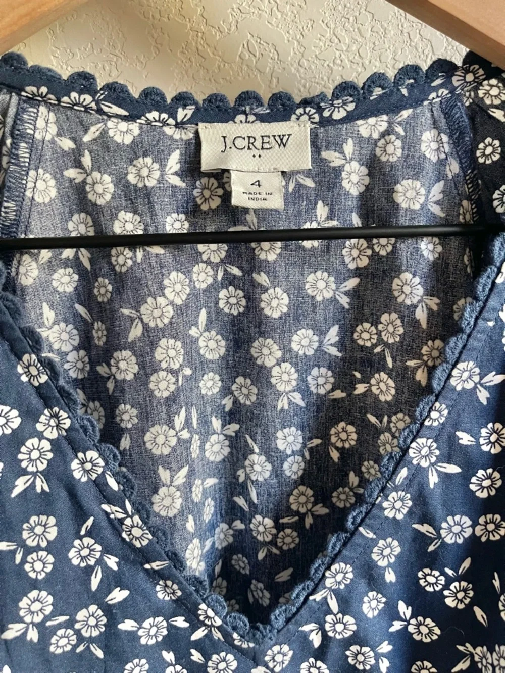 J. Crew Navy Blue Floral Midi Dress - Picture 3 of 3